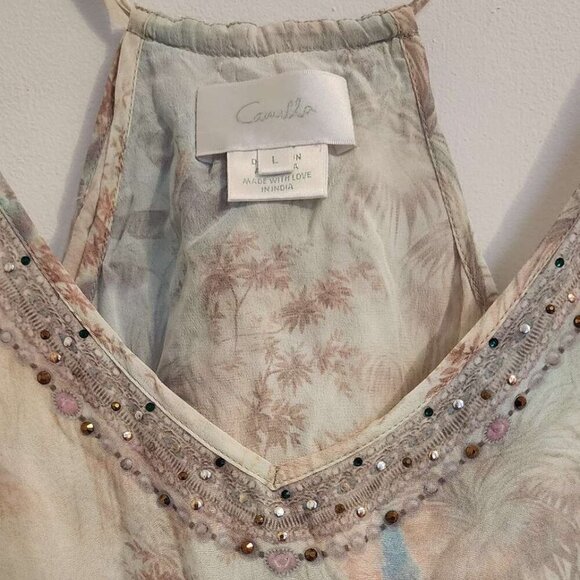 Camilla Electron Libre Back Overlay Top Size Large b177 - Picture 9 of 13